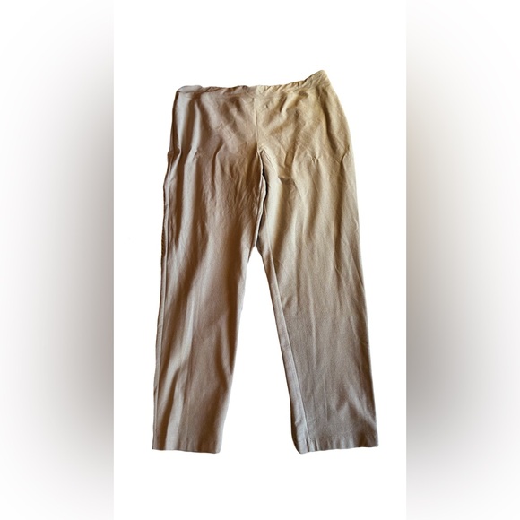NWT Eileen Fisher Stretch Crepe Slim Ankle Pants Wheat Size XL